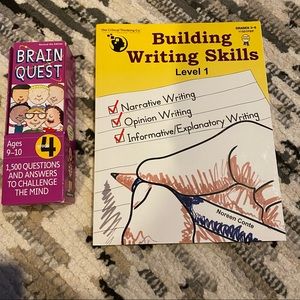 Writing work book + Brain Quest Deck